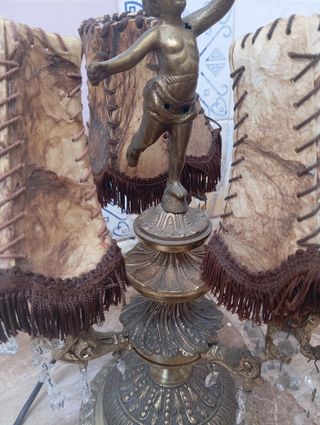 lampara antigua de bronce
