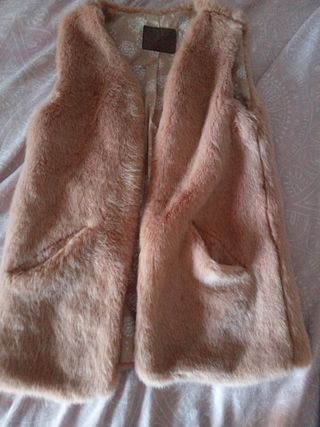 Chaleco de pelo(niña) rosa palo