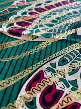 Scampolo cotone wax gold cotone verde