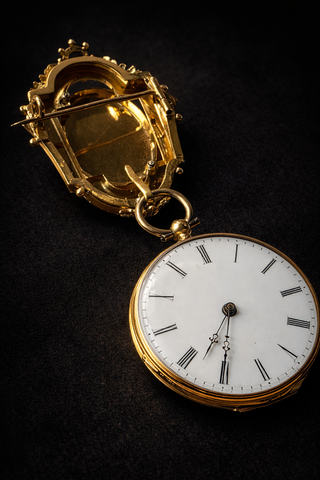 Antiguo Reloj Broche Joya VACHERON en Oro Ca 1860