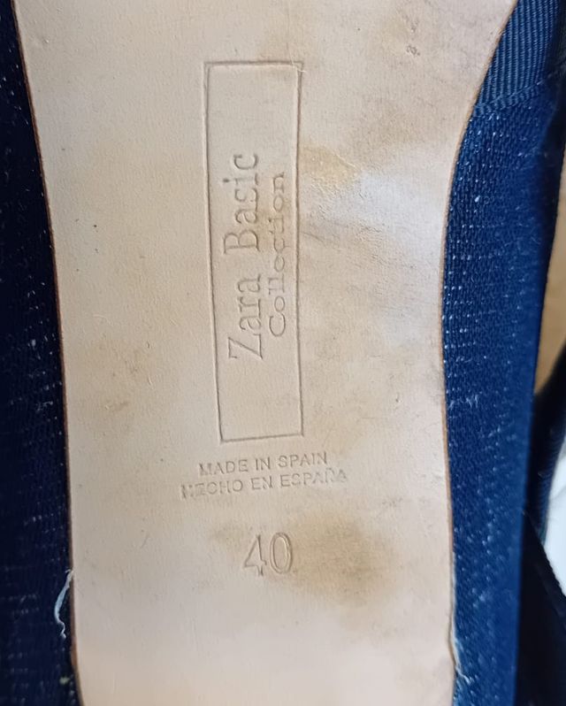 Sandalia tacon azul vaquero