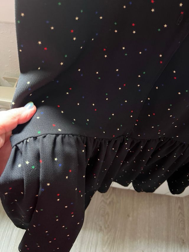 Vestido zara negro topitos