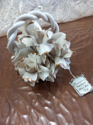 ceramica capodimonte vintage cesto fiori