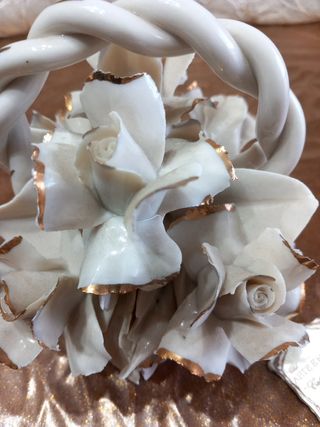 ceramica capodimonte vintage cesto fiori