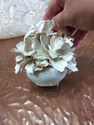 ceramica capodimonte vintage cesto fiori