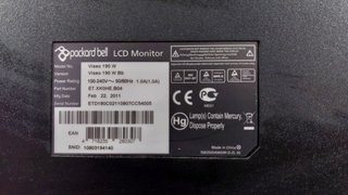 monitor LCD packard bell Viseo 190 W Bb