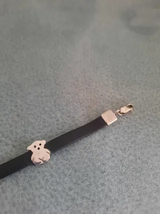 PULSERA plateada, ositos, en su estuche