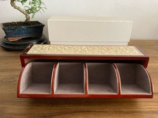 Caja madera y plata almacenamiento NUEVA