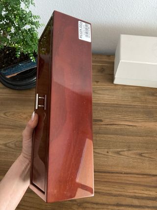 Caja madera y plata almacenamiento NUEVA