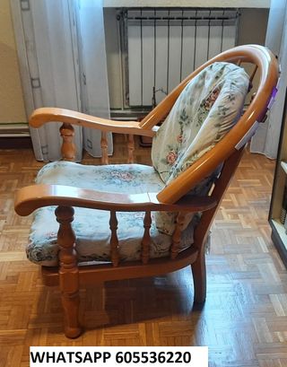 SOFÁ DE DOS PLAZAS Y SILLÓN EN MADERA DE PINO