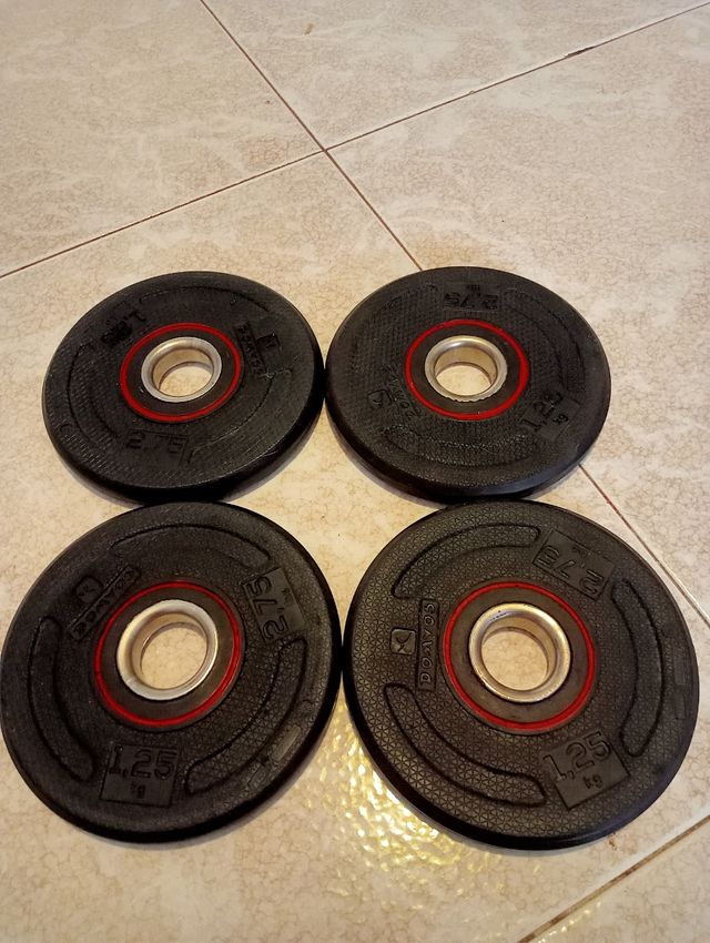 4 Discos caucho 1'25kg