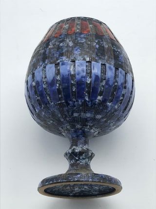 Vaso bicchierone in terracotta smaltata