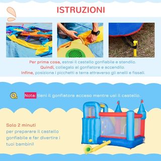 Castello Gonfiabile per Bambini con Scivolo, Tramp