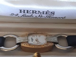 Reloj Joya Vintage HERMES de Mujer de Oro Estuche