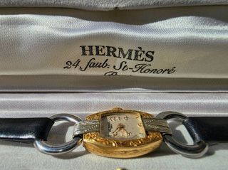 Reloj Joya Vintage HERMES de Mujer de Oro Estuche