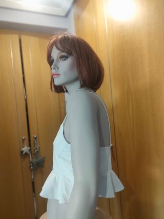 Top Zara polipiel blanco, nuevo