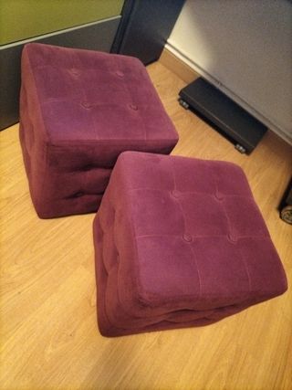 2 pufs morados