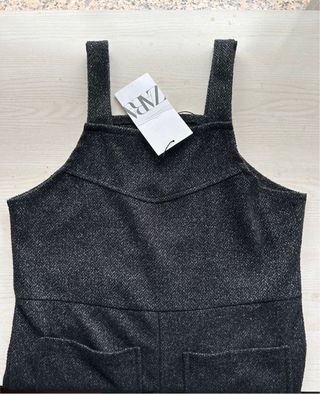 Peto mono largo gris oscuro de zara