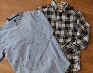 3 camisas hombre/adolescente  vaquera cuadros S-M