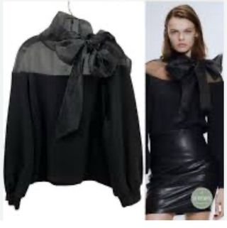 Sudadera con lazada zara