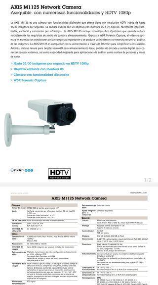 Axis M1125 cámara box