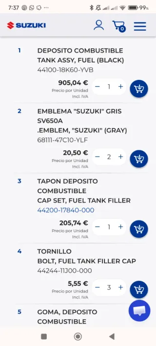 SUZUKI SV 650 DESPIECE TOTAL
