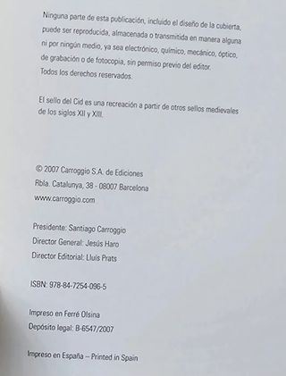 Libro Cantar de Mío Cid 2007