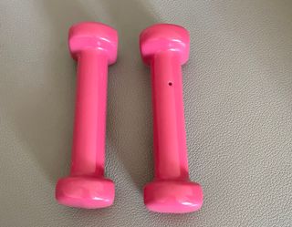 par de mancuernas de 0,5 kg de color rosa - nuevas