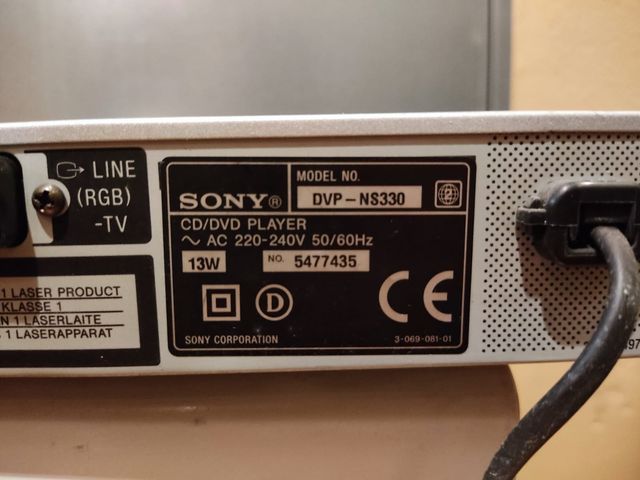 Sony CD/DVD Player. DVP-NS330