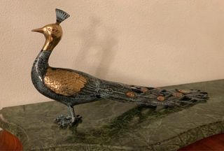 figura escultura de bronce pavo real NUEVO
