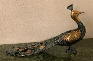 figura escultura de bronce pavo real NUEVO
