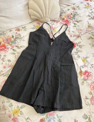 Mono lino negro Zara Talla S