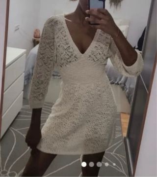 Vestido punto pointelle Zara Talla S y XS
