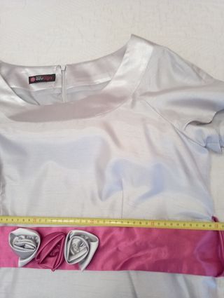 Vestido elegante XL 42 raso brillante