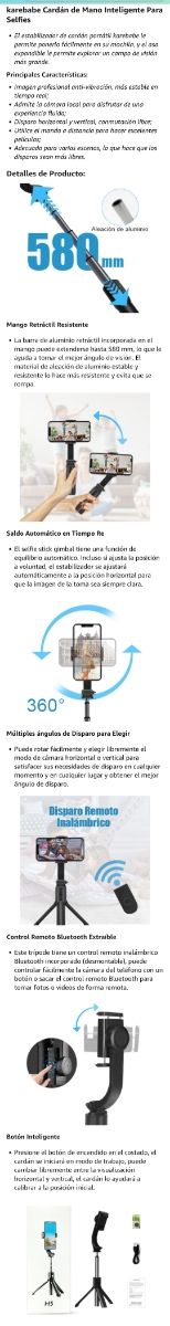 Palo selfie con estabilizador