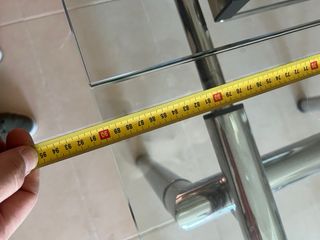 Mesa comedor cristal templado y estructura cromada