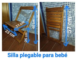 2x1 Sillas plegable madera en 2 tamaños.