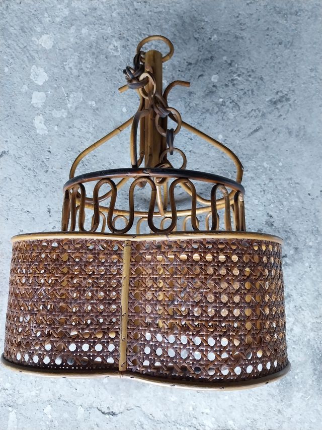 Lampadario in vimini