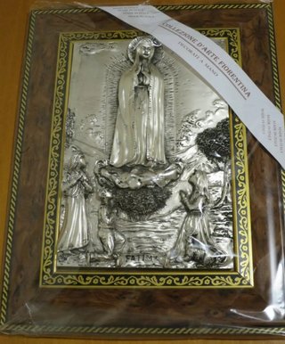 Quadro Madonna di Fatima in argento