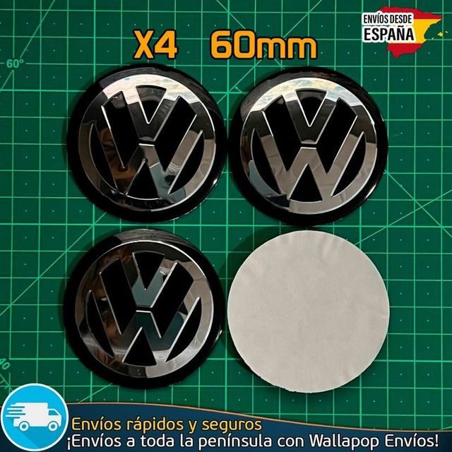X4 Emblemas Volkswagen 60mm Pegatinas Tapacubos