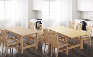 Mesa comedor extensible abedul