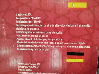 Freidora Air Fryer 10 litros