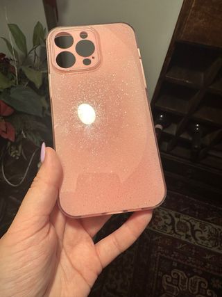 Cover iphone 14 pro max rosa brillantinato