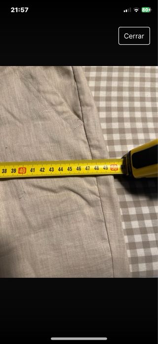 Pantalon de lino beige T 38