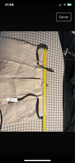 Pantalon de lino beige T 38