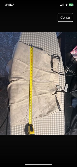 Pantalon de lino beige T 38