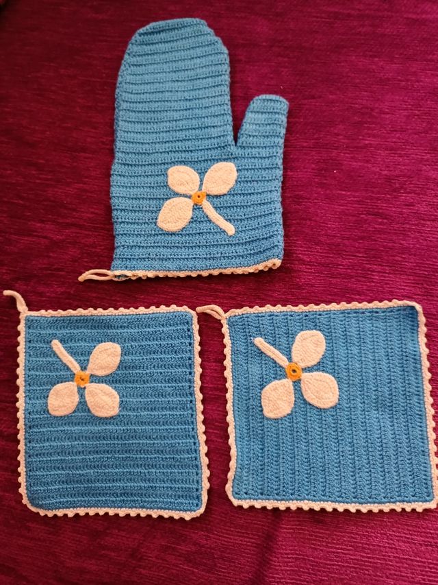 Manoplas y agarraderas de crochet