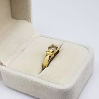 Anillo Oro 18K y Diamante Marrón 0.50ct