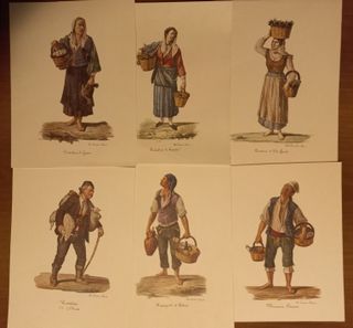 6 stampe costumi tradizionali Siciliani