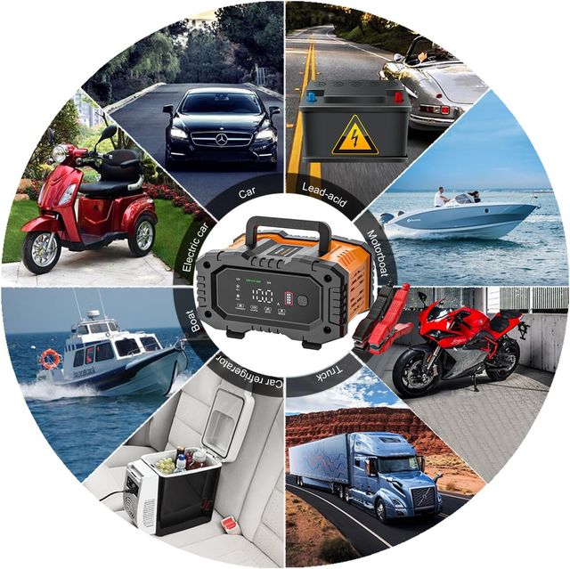 Cargador de batería Inteligente 10A, 12V-24V